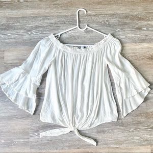 Express White and Gold Blouse